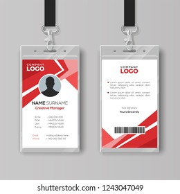 Stylish Red ID Card Design Template