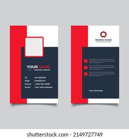 Stylish Red ID Card Design Template