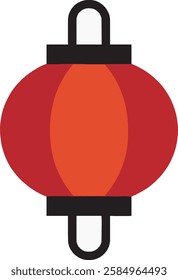 A stylish Red Lanterns icon with bold black outlines and vibrant red details on a clean white background. Elegant and traditional, symbolizing festivity, luck, and cultural heritage.