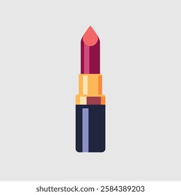 Stylish red lipstick. Vector on a gray background