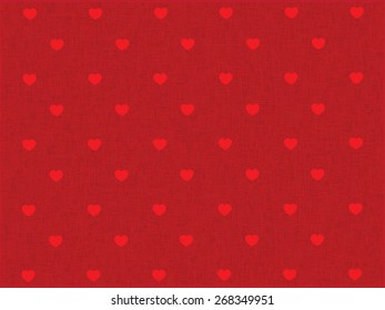 Stylish red pattern with hearts. Vector illustration