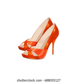Stylish red shoes. Isolated vector illustration.