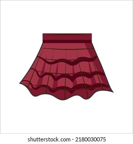Stylish red skirt on white background