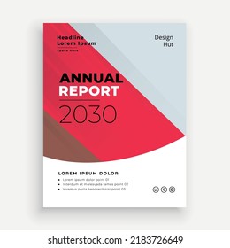 Stylish red wave annual report business brochure design