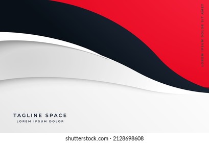 stylish red wavy business presentation template