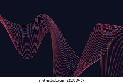 Stylish Red wavy lines abstract background design