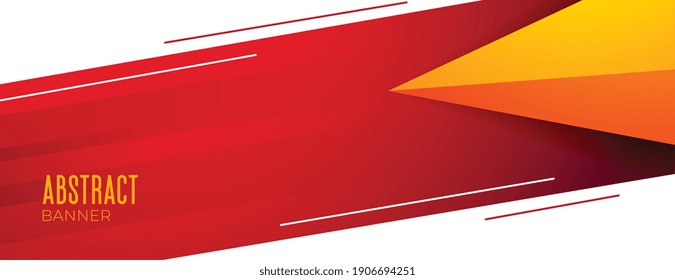 stylish red white and yellow abstract banner design