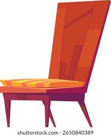 Elegante cadeira de sotaque marrom-avermelhada, assentos minimalistas