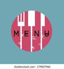 Stylish restaurant menu design in asian style - variation 2. Vector EPS10