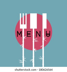 Stylish restaurant menu design in Asian style - variation 4. Vector EPS10
