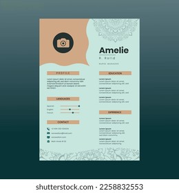 Stylish Resume And Cv Design Template