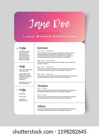 Stylish Resume CV Template in Minimalist Design