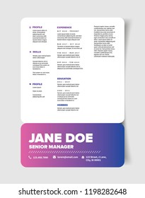 Stylish Resume CV Template in Minimalist Design