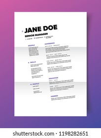 Stylish Resume CV Template in Minimalist Design