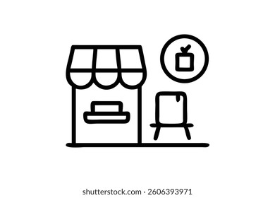 Stylish retail shop interior featuring modern shelves, display counters, and organized products for an efficient shopping experience