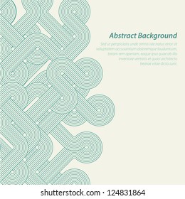 Stylish retro abstract background with twisted lines. Vector illustration