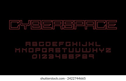 Stylish retro alphabet font in sci fi style. Typography modern space  font set for logo, poster, games, interface and movie. Vector Illustration. EPS 10