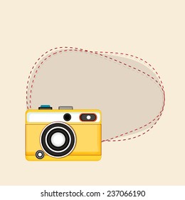 Diseño de cámara retro elegante con espacio para tu mensaje o texto.