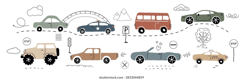 Stylish retro car collection