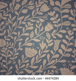 Stylish retro floral seamless pattern