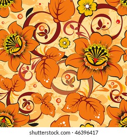 Diseño retro de diseño sin costura floral, textura bella de ilustraciones vectoriales florales