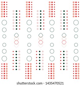 Stylish retro geometric seamless pattern in vector polka dots mix with  design for fashion,fabric, and all prints on  color. - Vektör