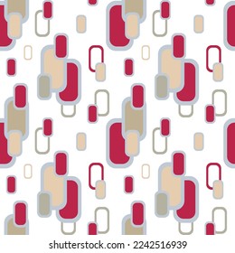 Stylish retro pattern in panton color. Seamless texture with a geometric rounded rectangle. Textures for fabrics, paper etc