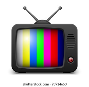 Stylish retro TV set icon. Vector illustration