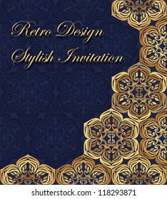Stylish Retro-designed elegant Card, Invitation, Menu etc
