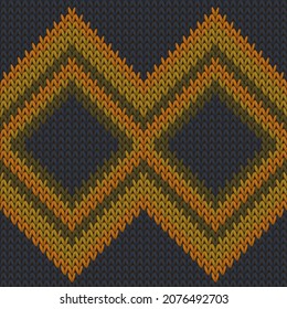Stylish rhombus argyle knitted texture geometric vector seamless. Jumper knitwear fabric print. Winter seamless knitted pattern. Repeatable background.