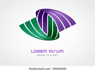 Stylish Ribbon Logo Design, Vector illustration