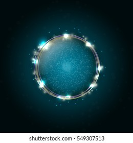 Stylish ring in the center, beautiful abstract spherical poster. Futuristic vector background