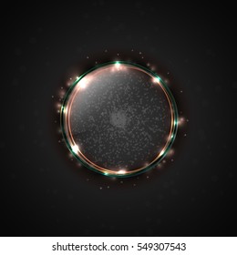 Stylish ring in the center, beautiful abstract spherical poster. Futuristic vector background