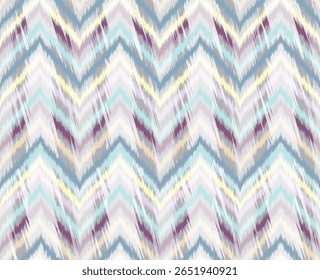 Stylish ripples line geometric tile pattern. Abstract zig-zag ornament. Tribal ikat ethnic texture. Seamless striped pattern in authentic style. Asian Motif embroidery design for fabric, decoration