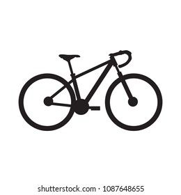 Stylish road bicycle silhouette flat style icon. Vector illustration