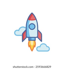 Stylish rocket icon designed for adventurous themes.