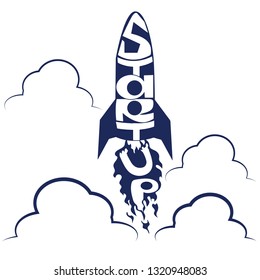 Stylish rocket startup spectacular logo for your business and beginnings vector