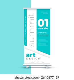 stylish rollup standee cover template for corporate exhibition vector