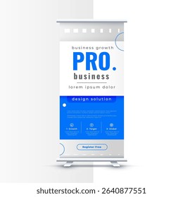 stylish roll-up standee page layout for company exhibition vector