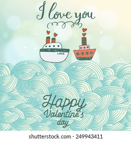 Stylish romantic background in vector. Happy Valentine's concept card on bright wallpaper with bokeh effect