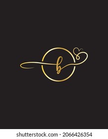 A stylish romantic and incredibly elegant script letter B logo template