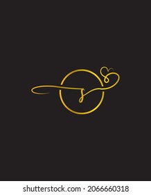 A stylish romantic and incredibly elegant script letter S logo template
