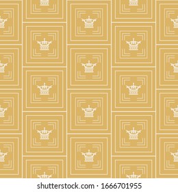 Stylish royal background pattern. Seamless gold wallpaper. Vector image