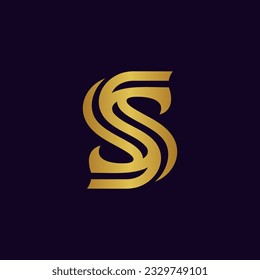 Stylish S Gold logo design, vector and illustration