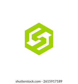 Stylish S Shape in Hexagon