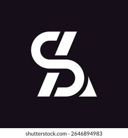 Stylish AS or SA modern logo design ideal for business branding, identity, and creative use.