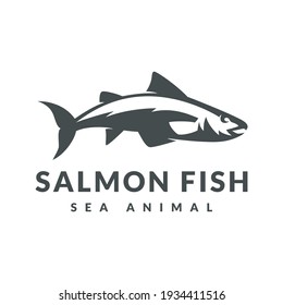 Stylish Salmon Fish Logo. Logo Template