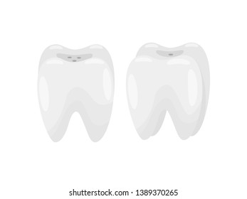 Stylish salt and pepper shaker in the form of teeth. Vector illustration.