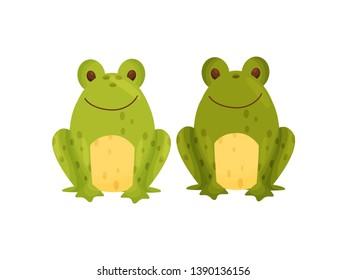 Stylish salt and pepper shaker in the form of frogs. Vector illustration.