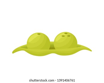 Stylish salt and pepper shaker in the form peas. Vector illustration.
